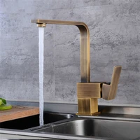 rotating brass kitchen faucets hot cold water torneiras cozinha chromeantiqueblack oil brushed square sink taps mixers