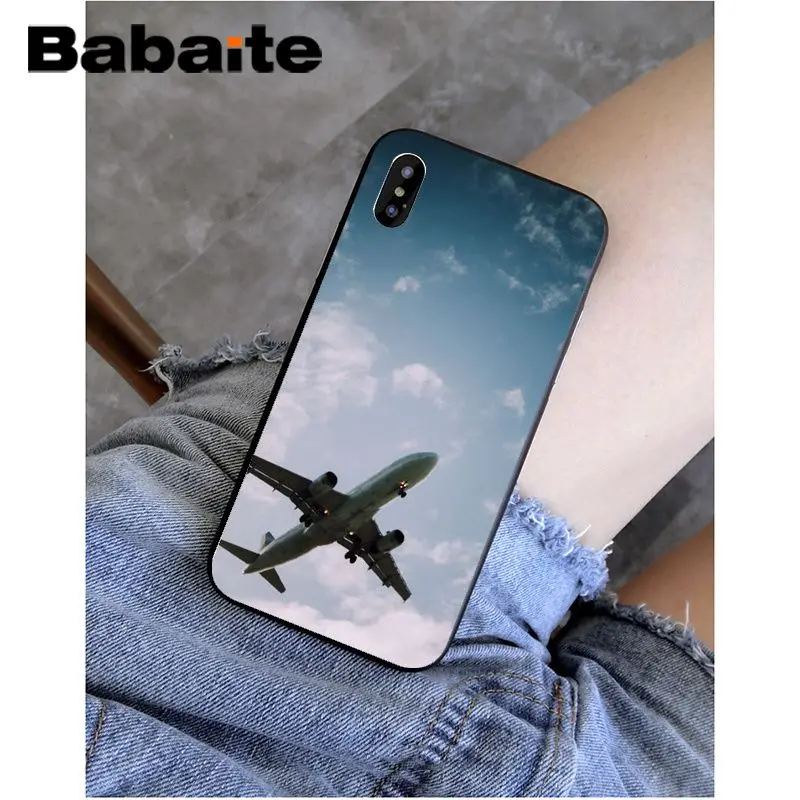 A8 Babaite самолет Путешествия Мягкий Силиконовый ТПУ чехол для телефона iPhone X XS MAX 6 6S 7 7plus 8 8Plus 5 5S XR - Цвет: A8