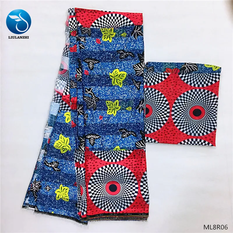 

LIULANZHI african fabric 6 yards latest ankara ribbon wax fabric printing african wax for dresses ML8R05