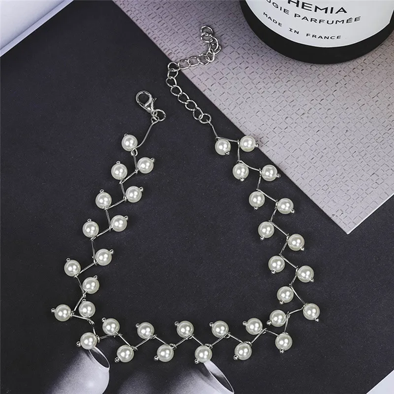 Romad Simulated Pearl Clavicle Chain Necklace for Women Bride Wedding Choker Statement Jewelry Bohemia Collier Femme | Украшения и