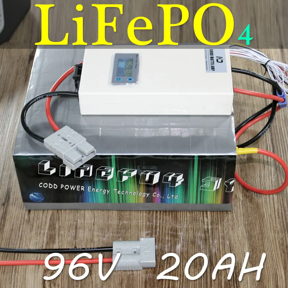 96V 20AH электрический велосипед мотоцикл скутер LiFePO4 аккумулятор с 2000W BMS|Батарея