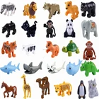 Набор игрушечных животных большого размера, фигурка акулы, обезьяна, динозавр, лев, дельфин, развивающие строительные блоки, детская игрушка, фигурки животных на ферме