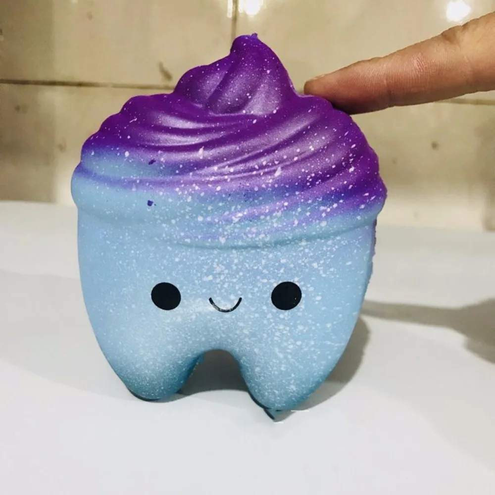 Jumbo поддельные милые Звездные Синие зубы украшения Squeeze осыпаются Fusion Kawai