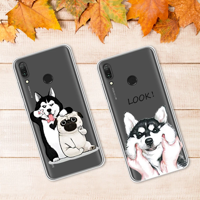 Case For Huawei Y7 2019 6.26 Inch Transparent Printing Drawing Silicone Phone Cases Cover |