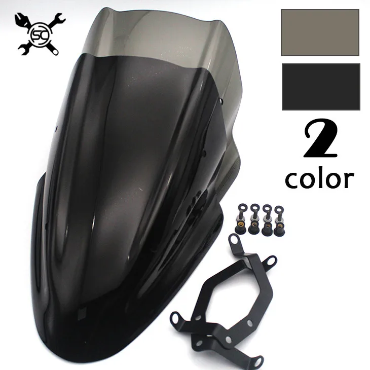

Motorcycle WindScreen Windshield Viser VIsor Wind Deflector Fits For Kawasaki Z650 2017 Double Bubble Z 650