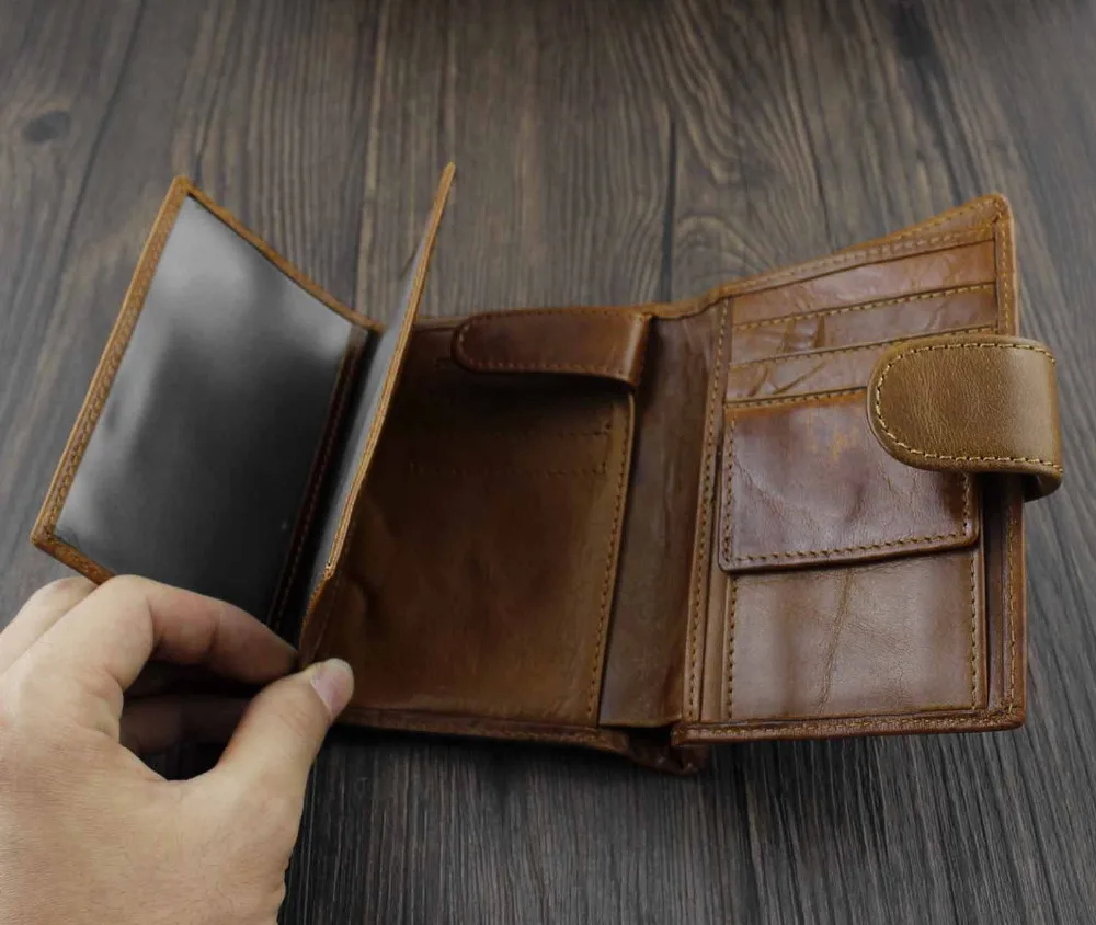 Мужской кошелек из натуральной кожи на молнии|wallet purse|chain walletgenuine leather |