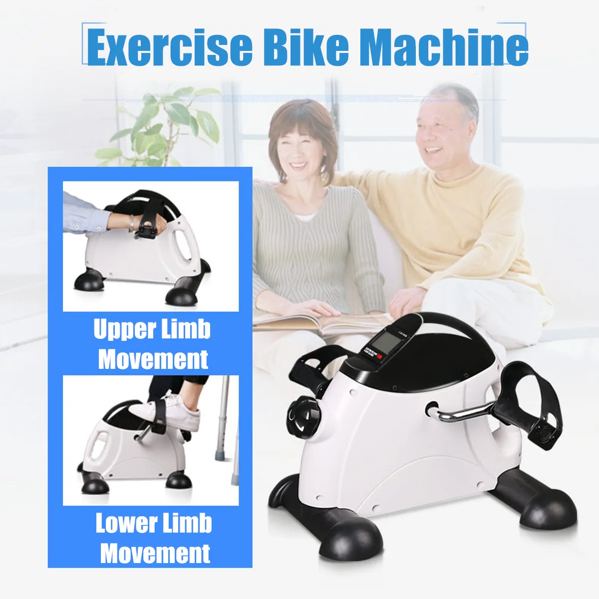 LED Display Home Exerciser Fitness Pedal Bike Exercise Indoor Trainer Exerciser Cycling Fitness Mini Pedal Arms Legs Physical