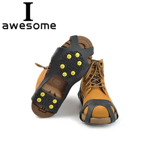 Резиновые противоскользящие Нескользящие скобы с 10 шипами для снега, альпинизма, размер 31-48, зимние сапоги с шипами, простой захват