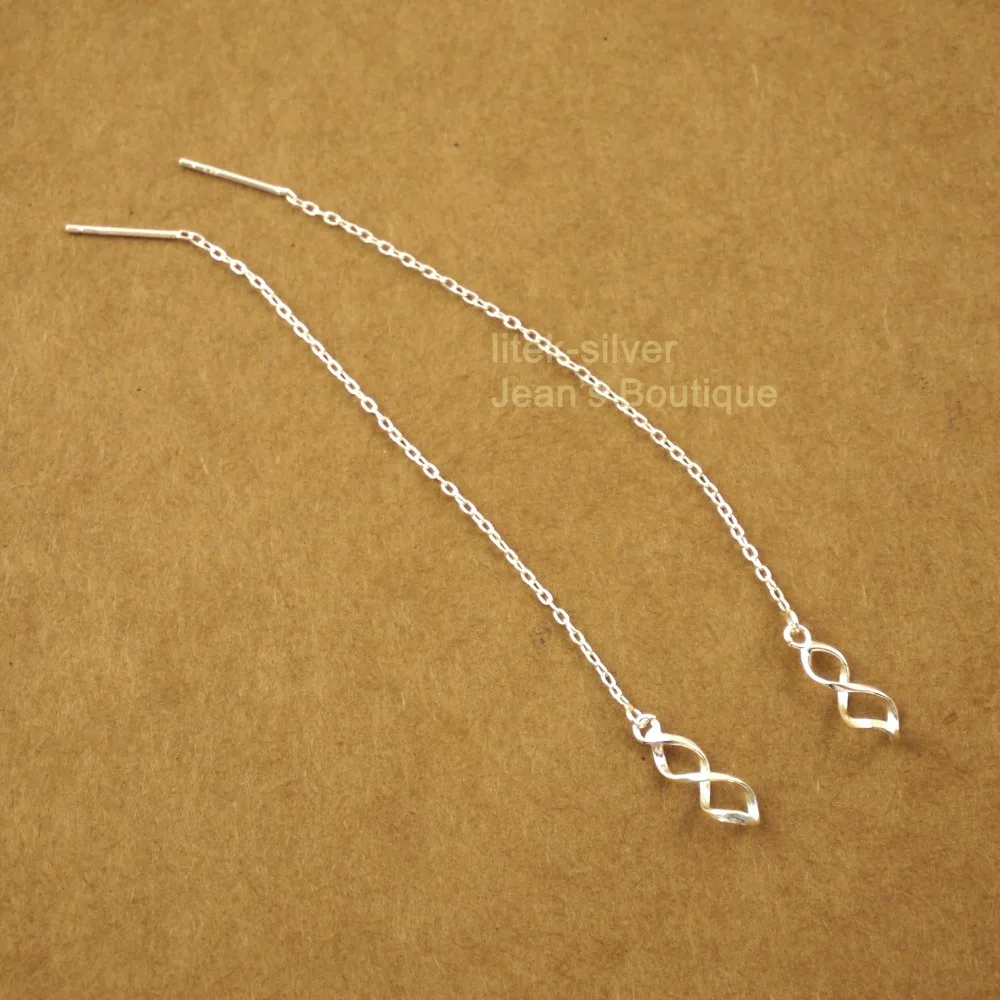 S92 цельные серьги из стерлингового серебра SIL Infinity Infinite Knot Love устройство вдевания