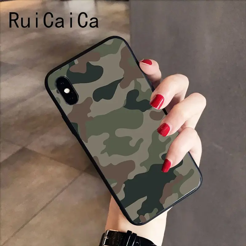RuiCaiCa Камуфляжный мягкий чехол для iPhone X XS MAX 6 6S 7 7plus 8 8Plus 5 5S XR | Мобильные телефоны и