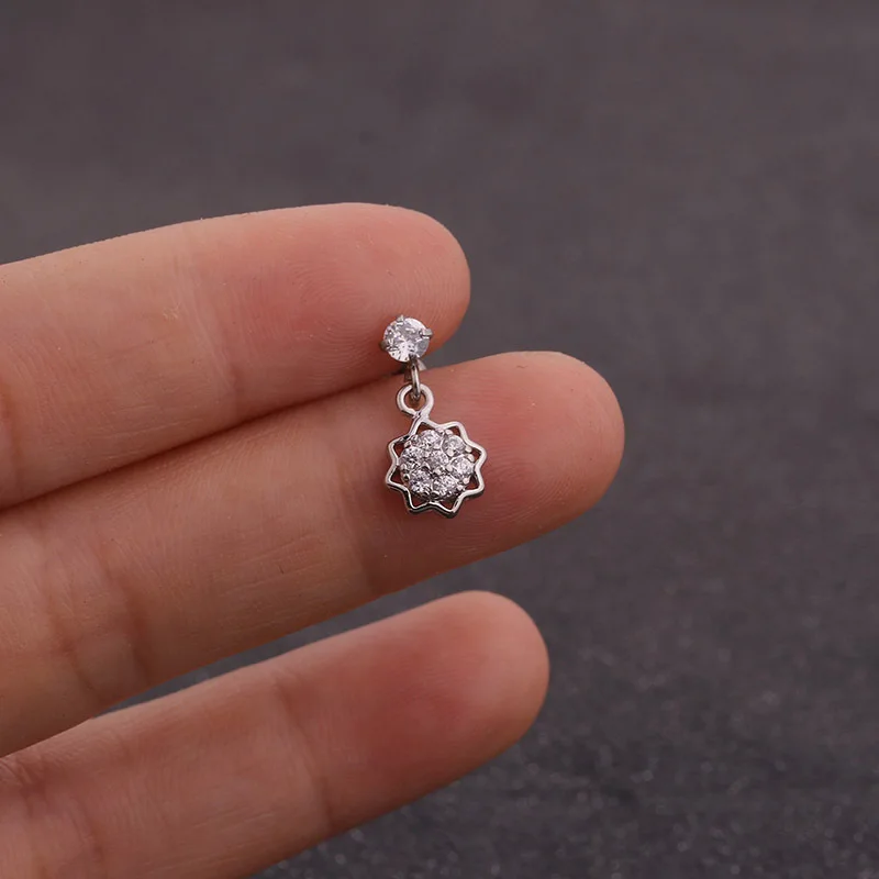 1 шт. CZ star helix Шпилька-Сережка tragus шпильки колокольчики conch украшения для ушного пирсинга ухо развертки helix rook snug кольцо