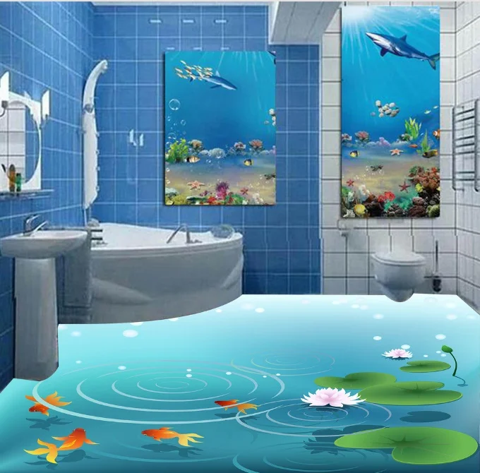 [Самоклеящаяся] 3D мультяшная водостойкая Нескользящая наклейка на пол с
