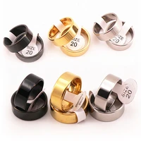 wholesale 50 pcs classic band stainless steel rings mens women wedding ring three colors mirror polished inside