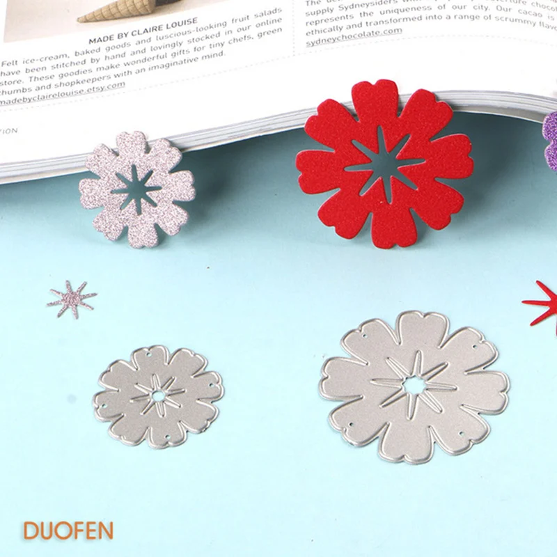 DUOFEN 2018 Новые цветочные штампы для резки металла трафареты DIY штампованная