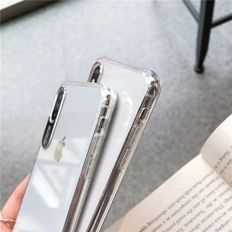 With Video For iPhone X XS Max XR 6S 6 8 7 Plus Cover Fashion TPU Transparent Phone Case Metal Lens Protection Shell |