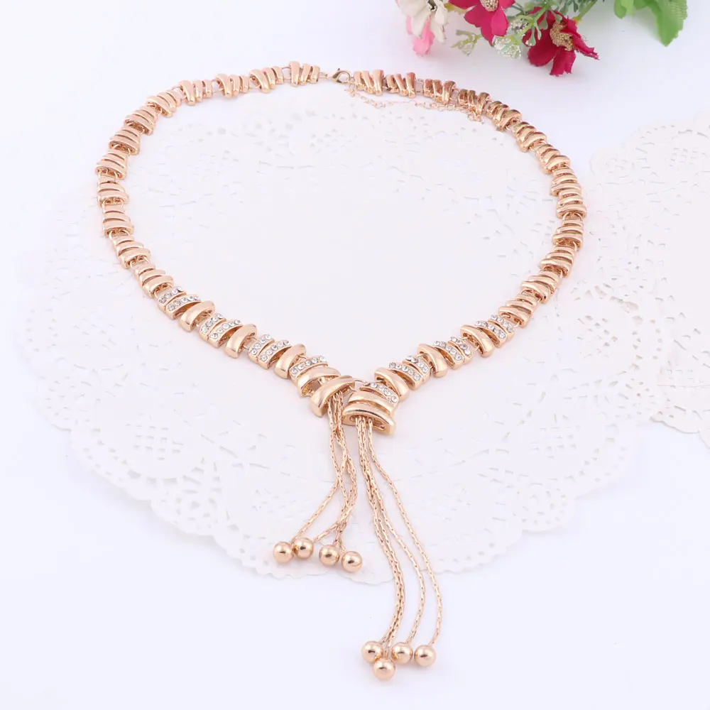 Ювелирные наборы для женщин с кристаллами и кисточками ожерелье изысканные