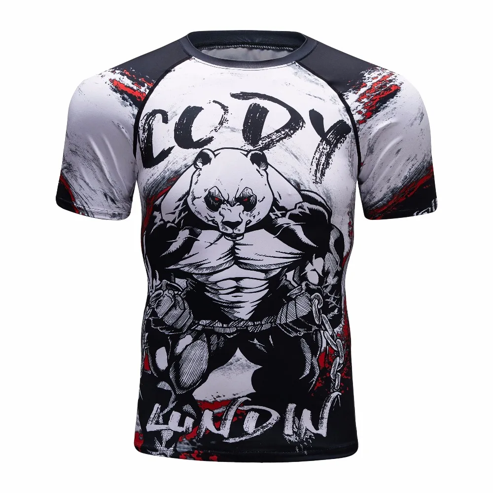 Мужская быстросохнущая футболка Gorilla с коротким рукавом майка MMA одежда для
