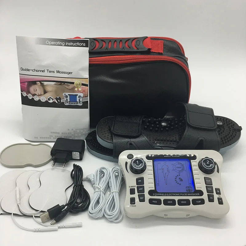 Электрический двухканальный стимулятор мышечной боли, аппарат для цифровой терапии, массажер для снятия боли в коленях, 308B от AliExpress RU&CIS NEW