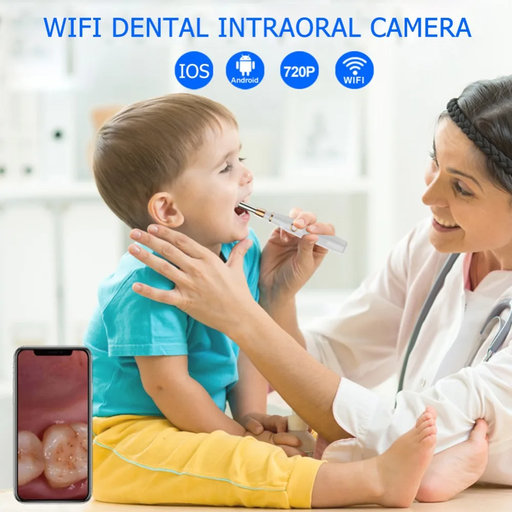 WIFI беспроводной стоматологический HD Интраоральная Камера Эндоскоп светодиодный