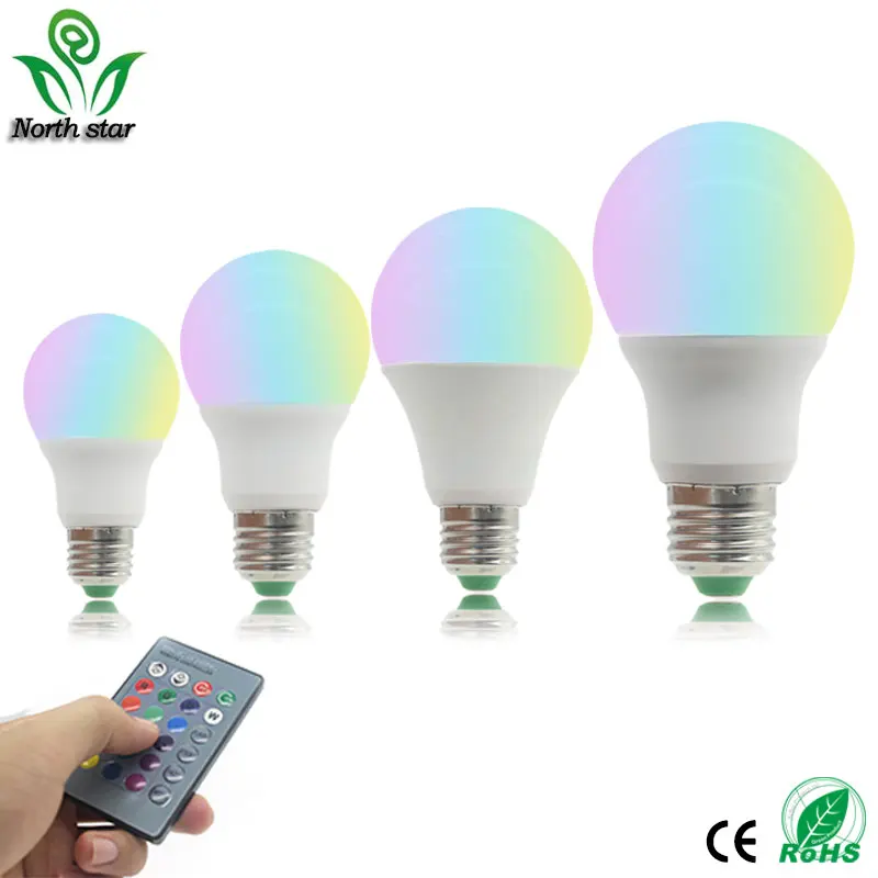 Высокое качество 5 Вт 7 9 E27 RGB светодиодный светильник 16 цветов Точечный 85 265 в +