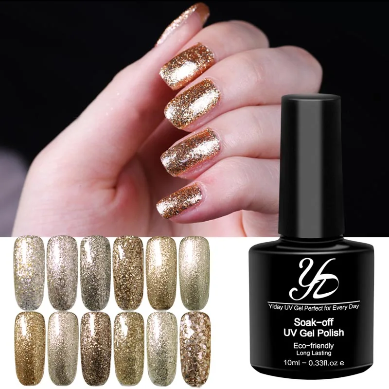 Блестящая блестящая Серия Yiday УФ гель для ногтей отверждаемая Светодиодная и