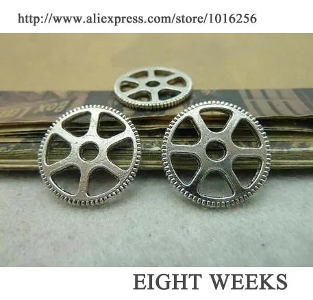 

Zinc alloy pendant jewelry accessories diy handmade material charms The ancient silver sawtooth gear clock