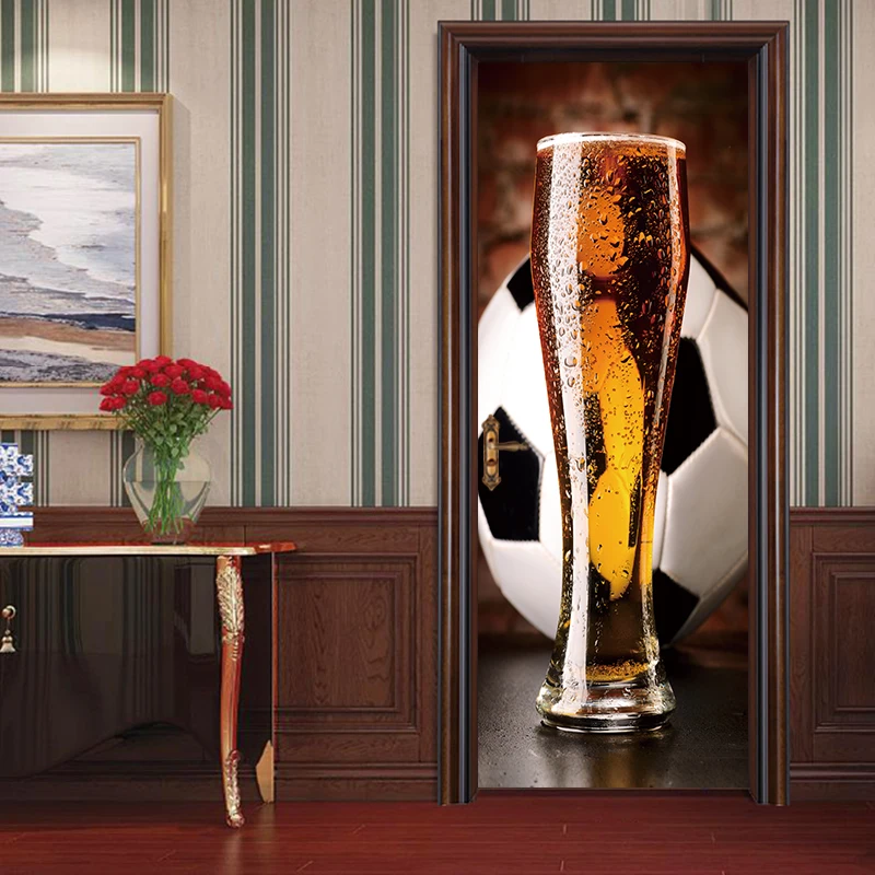 Новинка креативная наклейка на дверь для футбола обои плакат из ПВХ мальчиков