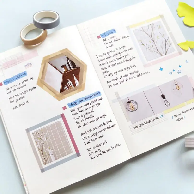 3 4 шт./кор. простая сетка/однотонные Цвет лента Washi японский Бумага DIY планировщик