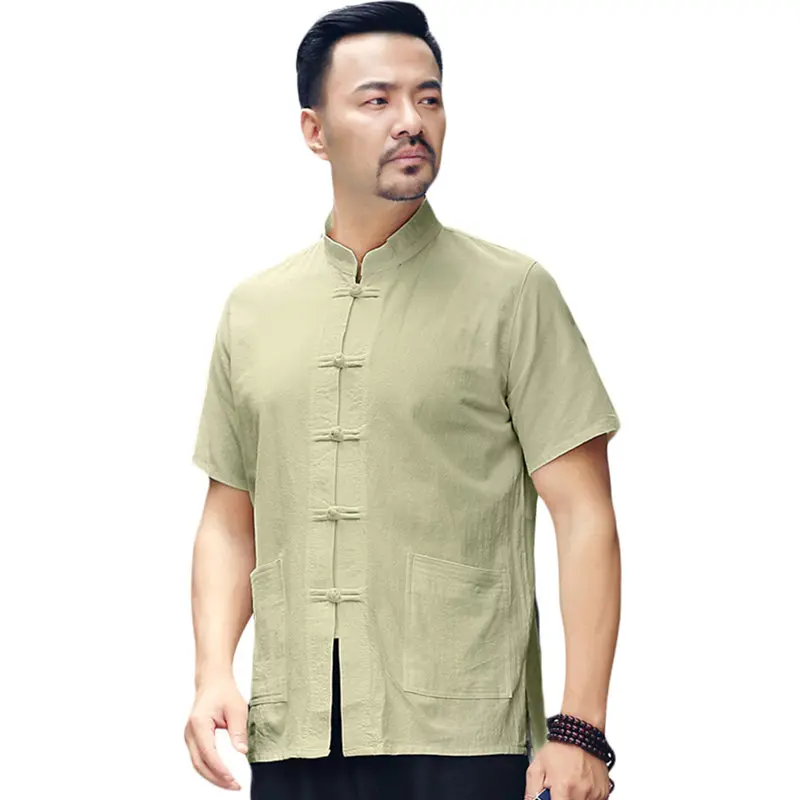 

G-LIKE Summer Chinese Style Short Sleeve Pure Cotton Tang Suit Tops Martial Arts Shirts Kung Fu Clothing