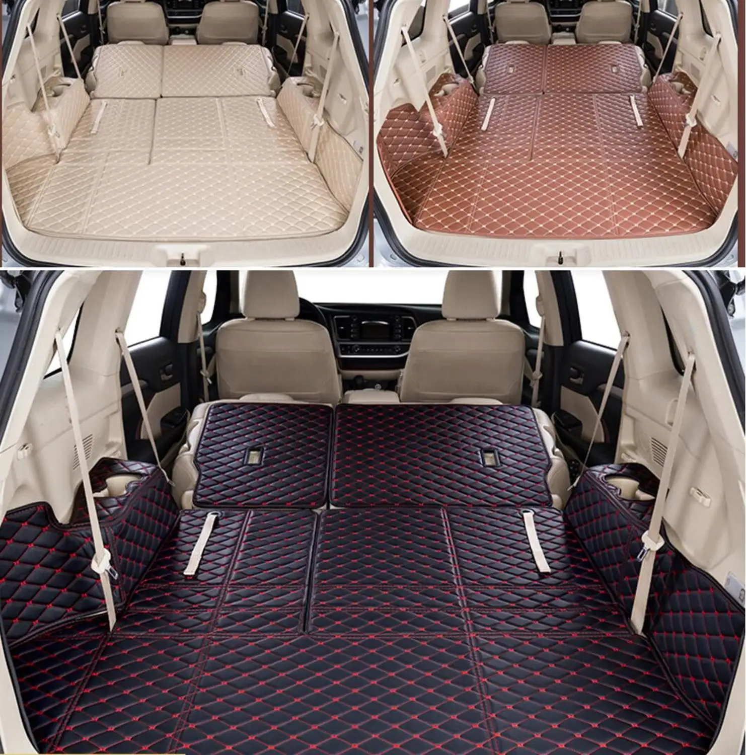 Коврик для багажника из волоконной кожи toyota highlander 2013 2014 2015 2016 2017 2018 2019