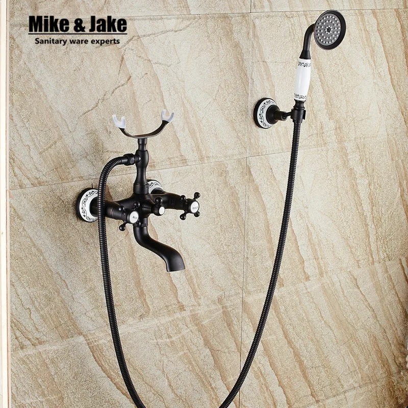 Смеситель для душа керамический черный с настенным держателем MJSY051|shower faucets|bath
