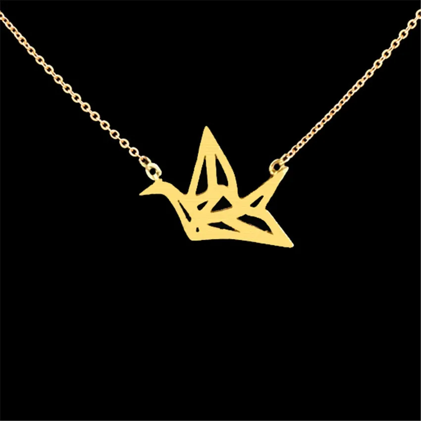 V Attract 10 pcs Friendship Jewelry Cute Paper Crane Charm Necklace For Women Luck Choker Best Friend Christmas Gift | Украшения и