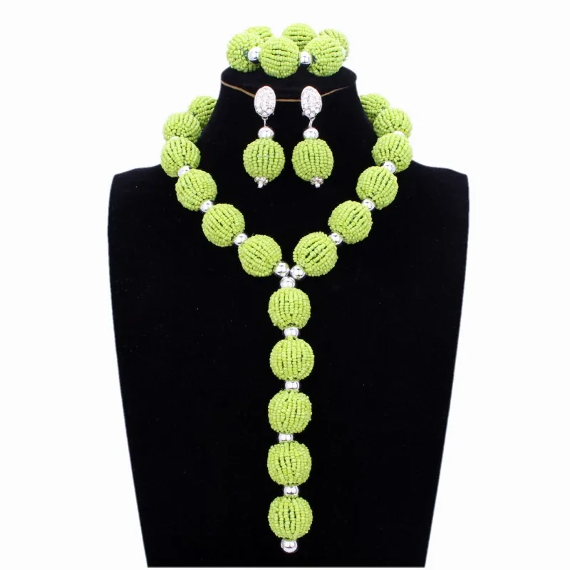 Dudo Jewelry Set White African Beads Balls Design Indian Bridal Sets Crystal Free Shipping One Layer Nigera Jewellery |