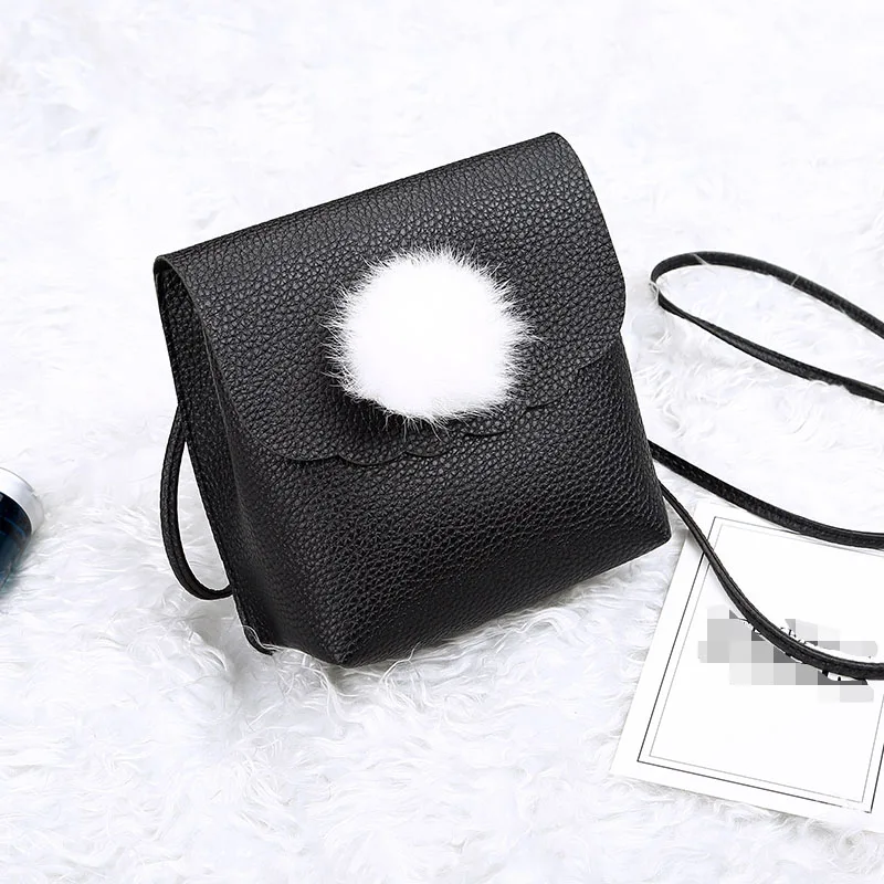 Дамские туфли из pu искусственной кожи Мини Монета Сумка Помпоном Мяч Crossbody
