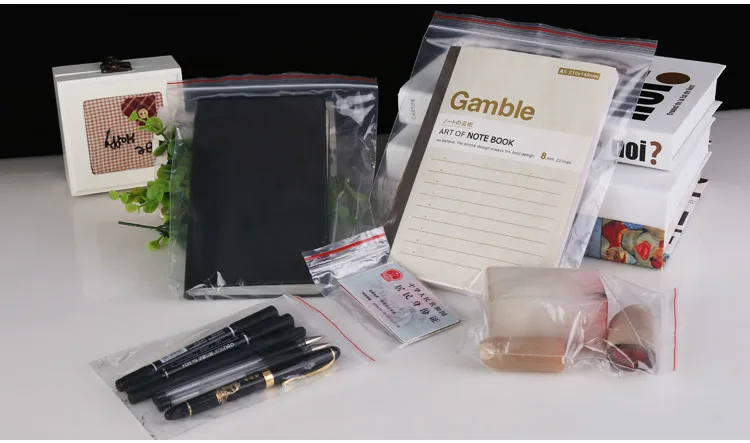 100 шт Пластиковые Ziplock Сумки Ювелирные изделия Малый мешок с застежкой упаковки пищевых продуктов молнии замок сумки ясные свежие сохраняя пылезащищенные