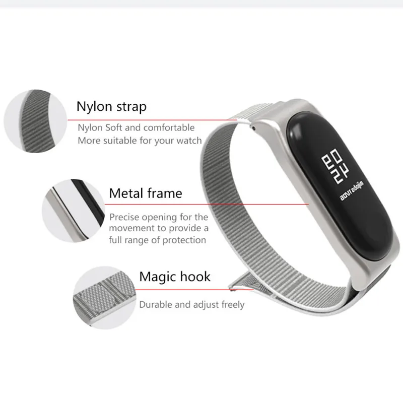 Mijobs для Xiaomi Mi Band 3/4 браслет нейлоновый ремешок на запястье сменный часов