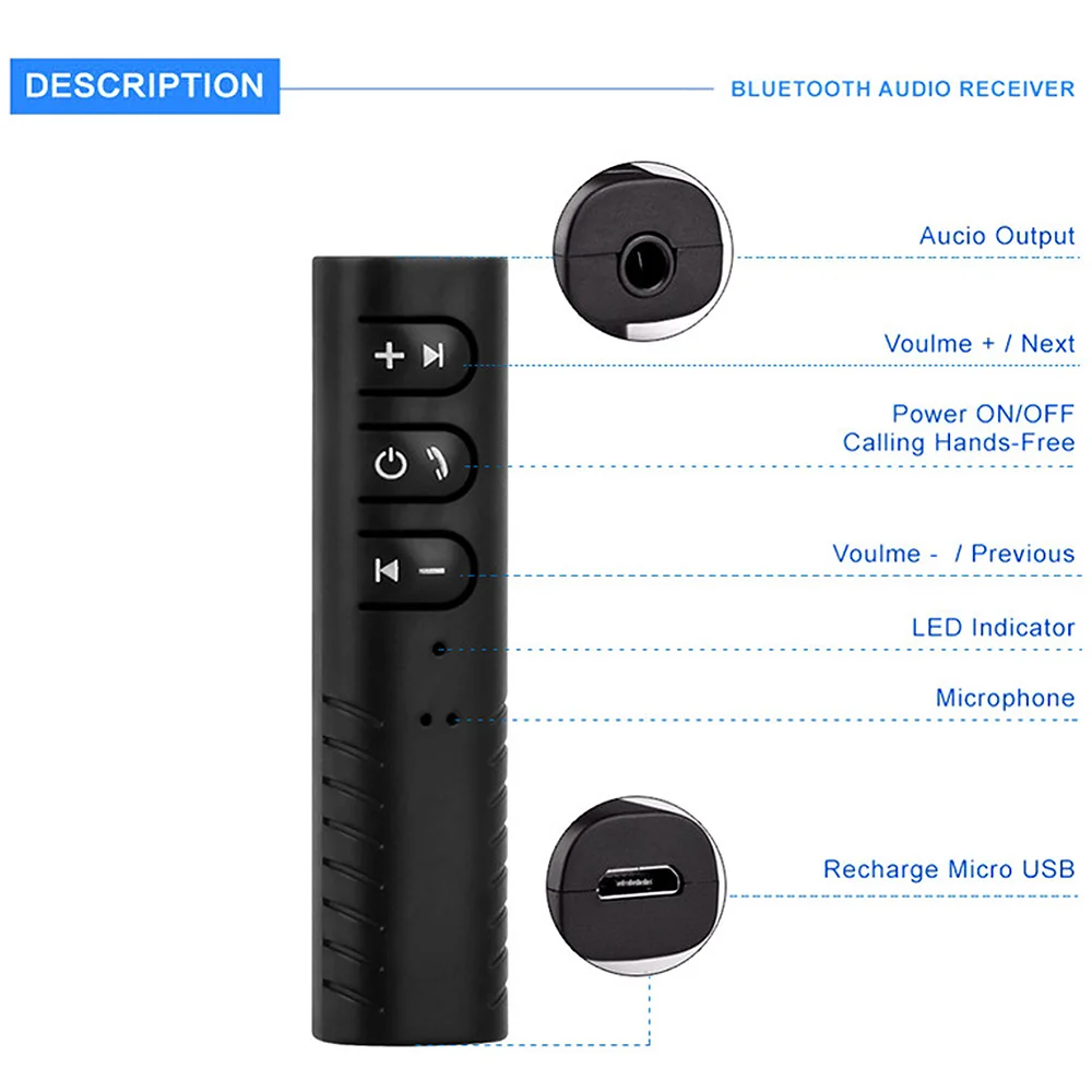 Высококачественный Bluetooth Aux 3 5 мм разъем автомобильный комплект громкой связи