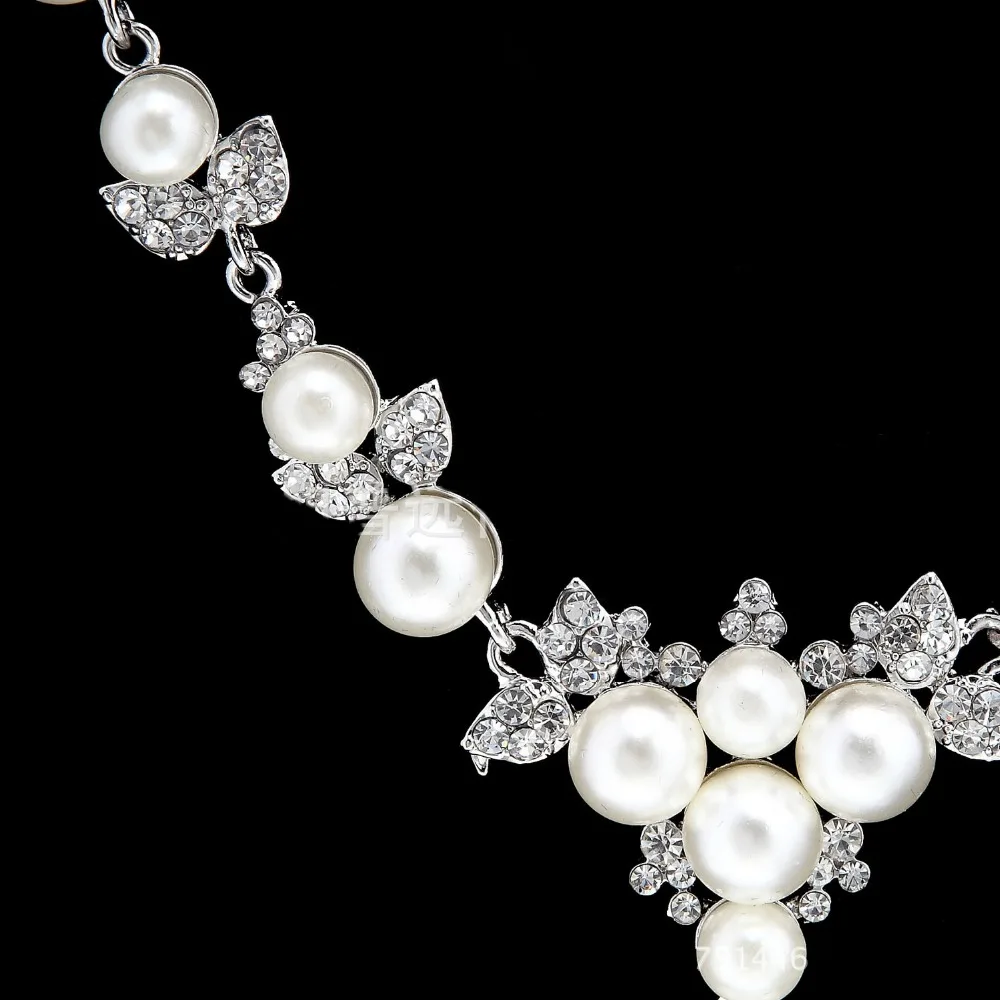 Simulado Perola nupcial conjuntos де Joias de prataouro-кор Colar комплект Casamento Parure Bijoux Femme | Украшения и