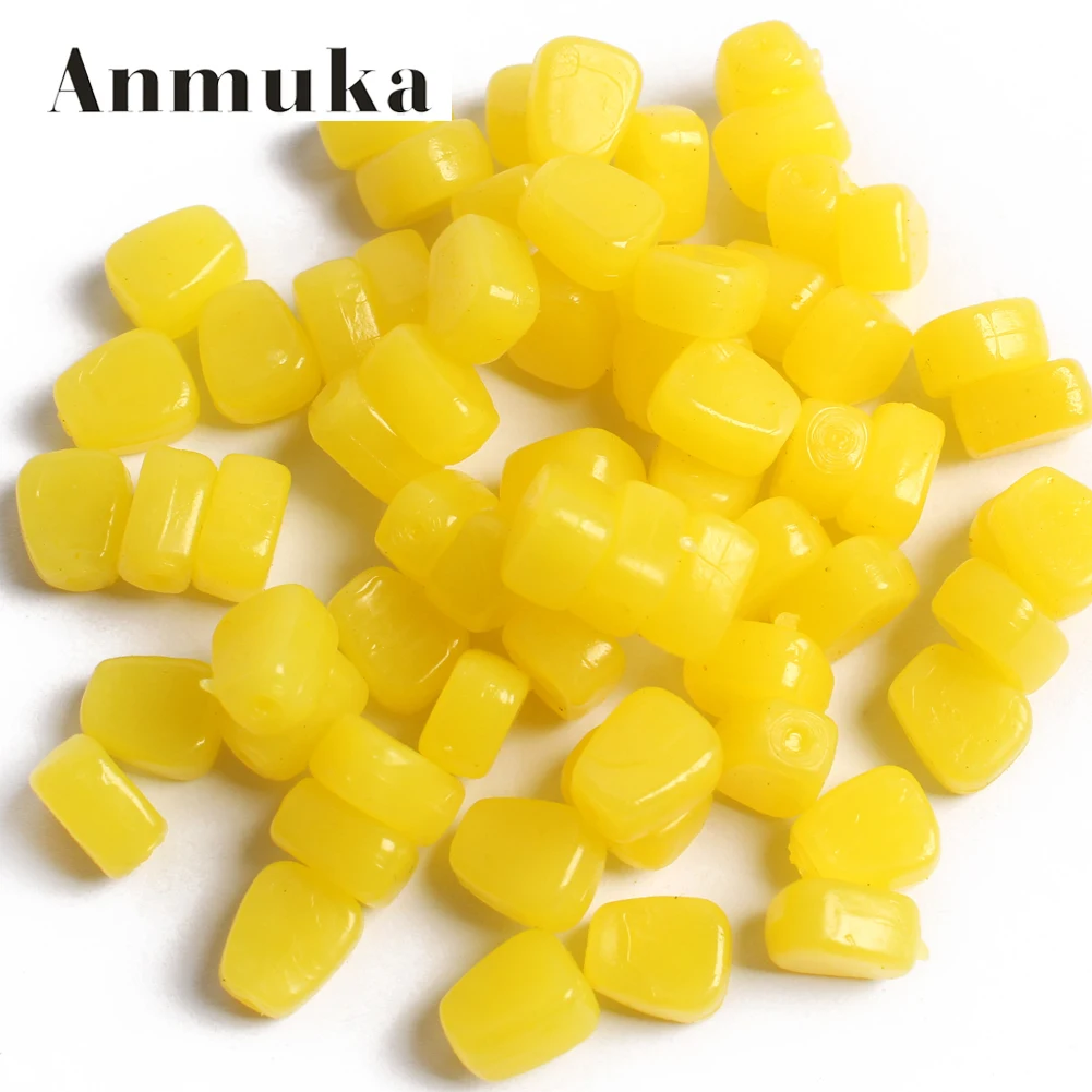 Anmuka 100 шт. Желтый Цвет Мягкая рыболовная приманка трава наживка для ловли Карпов