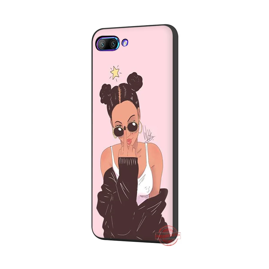 WEBBEDEPP Fashion cartoon sexy black girl Soft Case for Huawei P8 P9 P10 P20 P30 Lite Pro 2017 2018 2019 Cover | Мобильные телефоны
