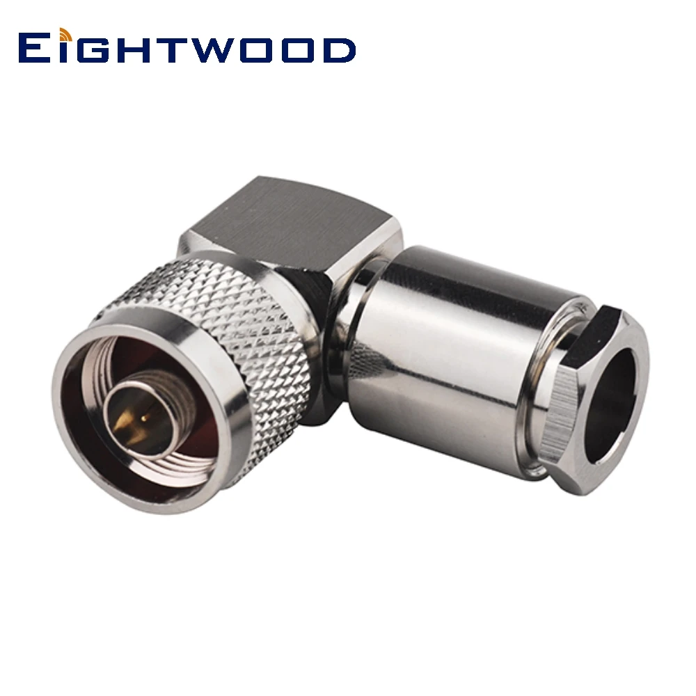 Eightwwood 5 шт. N штекер мужской правый угол RF коаксиальный разъем обжимной LMR400 RG8
