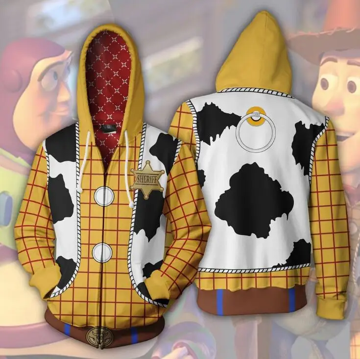 Zip hoodie Аниме История игрушек Базз, с принтом, для печати, для, для, для печати, для, для нового - Цвет: Zip hoodie