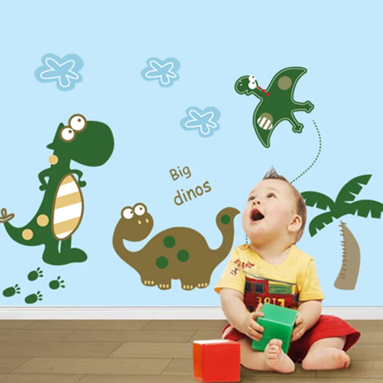 Большие Dinos! Наклейки на стену с динозавров Съемный Детская комната для мальчиков