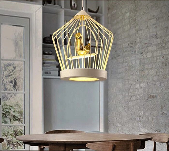 Abajur Loft Industrial Retro Iron Bird Cage LED Chandelier Lighting American Restaurant Lampshade Cafe Bar Hanging Lamp Fixture | Лампы и