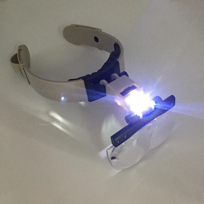 

1.2X 1.8X 2.5X 3.5X Illuminated Helmet Headband Magnifying Glass Binoculars Magnifier Jewelry Repair Reading Headband Magnifier