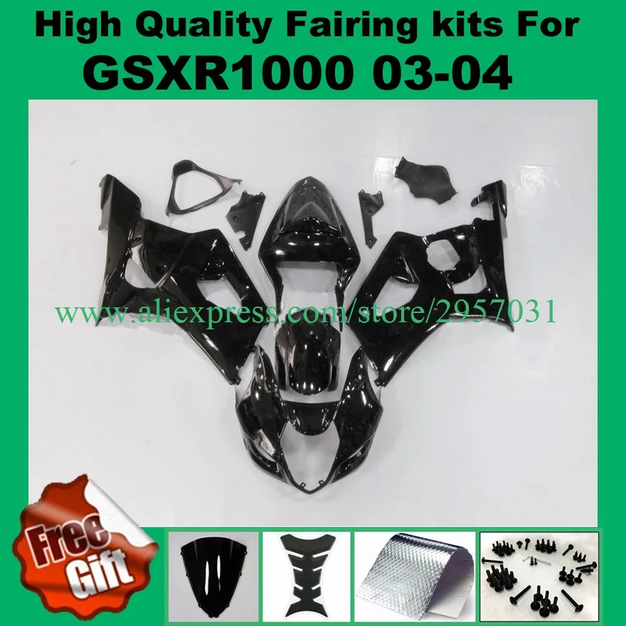

9GIFTS, Injection fairings for SUZUKI GSXR1000 2003 2004 Motorcycle fairings black GSX-R1000 GSXR 1000 03 04 ABS Fairing kits