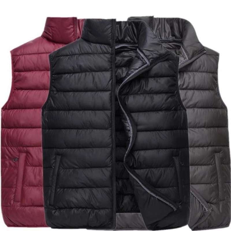 Male Plus Size Thick Down Vests Vest Doudoune Abajo Chaqueta Waistcoat Man Warm Bas Gilet Chaleco | Мужская одежда