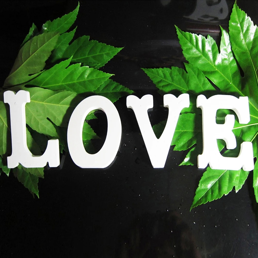 

12cm Artificial wood wooden letters Butterfly crown heart ring of Home decor Birthday wedding decorations Sign Top Table Present