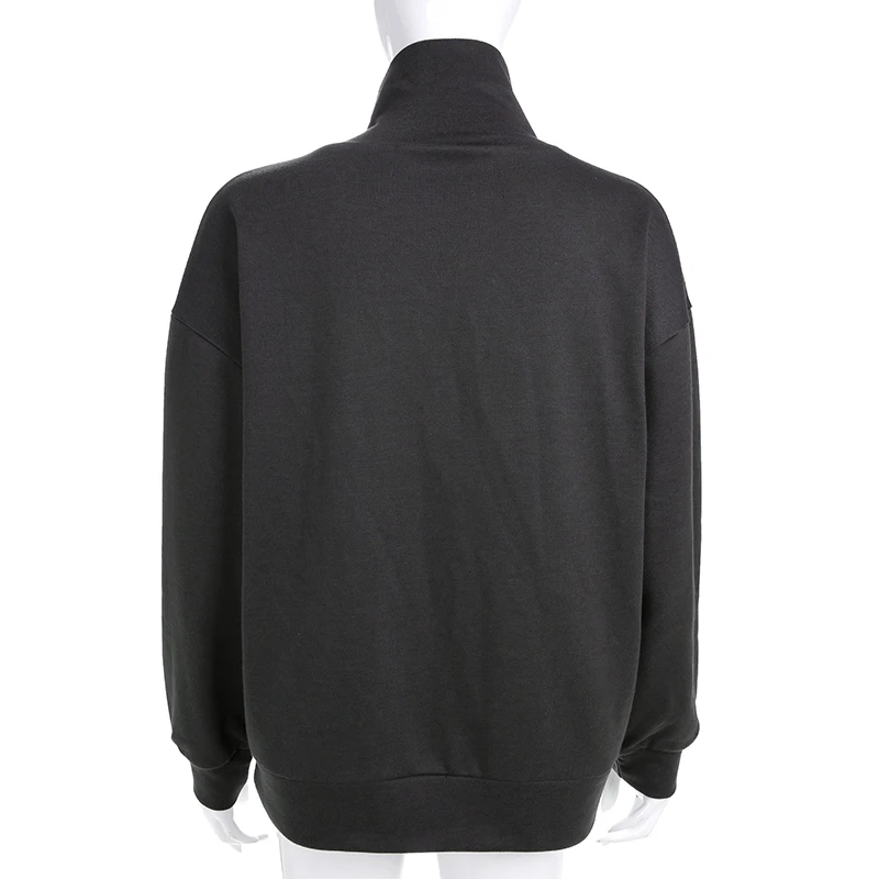 

Turtleneck Long Sleeve Women Hoodies Solid Sexy Long Pullovers Casual Cotton Loose Sweatshirts High Street 2019 cuteandpsycho