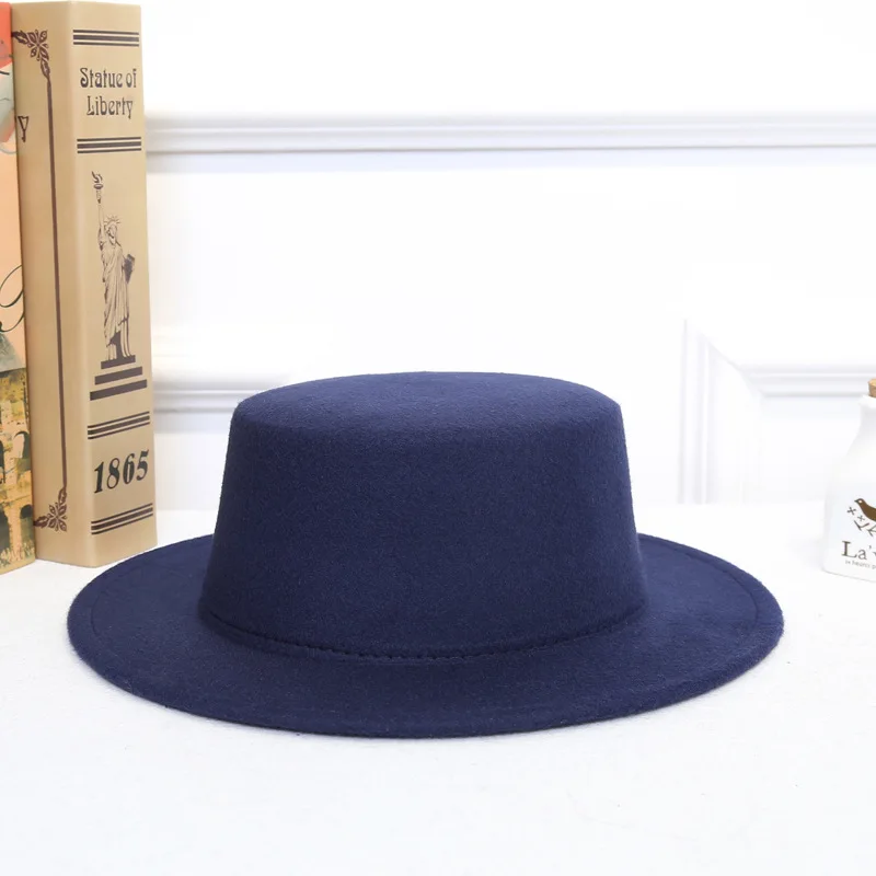 Шерстяная фетровая шляпа трилби для мужчин и женщин модная однотонная Панама в